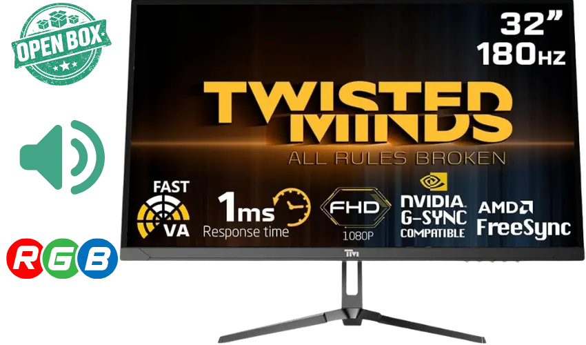 Twisted Minds TM32FHD180VA 32-Inch Gaming Monitor – Full HD, 180Hz, 1ms, HDR