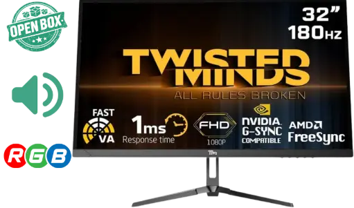Twisted Minds TM32FHD180VA 32-Inch Gaming Monitor – Full HD, 180Hz, 1ms, HDR